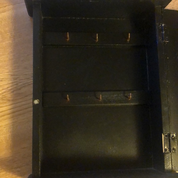 Vintage Key Holder. Black. Wood. Paint off in areas on back. Can be touched up. - Picture 9 of 16